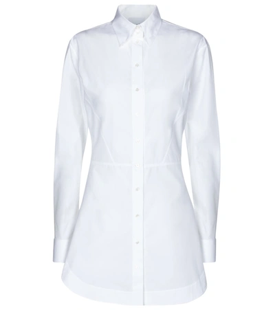 Shop Alaïa Cotton Poplin Shirt In White
