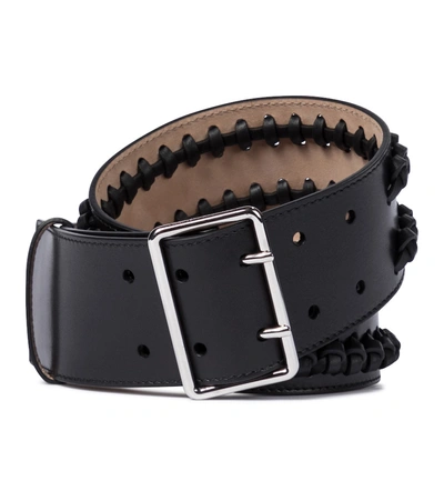 Shop Alexander Mcqueen Studded Black Leather Belt