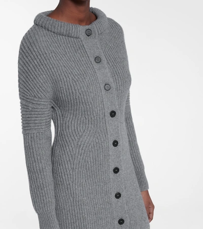 Shop Alexander Mcqueen Long Wool Cardigan In Grey