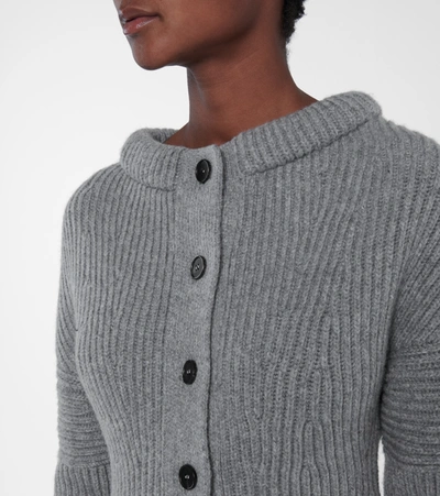 Shop Alexander Mcqueen Long Wool Cardigan In Grey