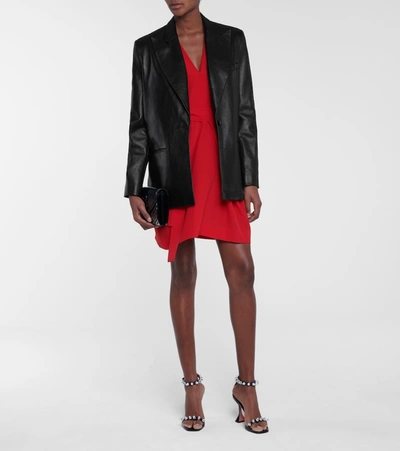 皮革单排扣西装式外套