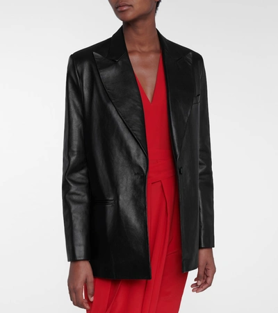 皮革单排扣西装式外套