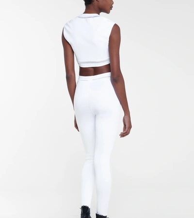 Shop Alaïa Edition 1993 Pointelle Crop Top In White