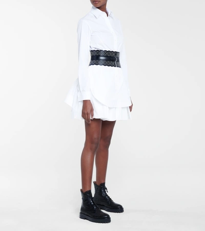 Shop Alaïa Edition 1987 Cotton Poplin Miniskirt In White