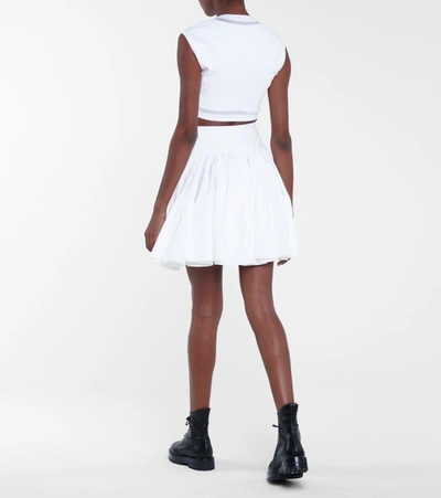 Shop Alaïa Edition 1987 Cotton Poplin Miniskirt In White