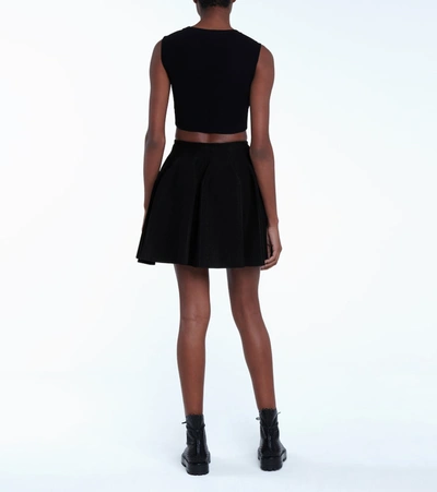 Shop Alaïa Edition 2013 Piqué Jersey Miniskirt In Black