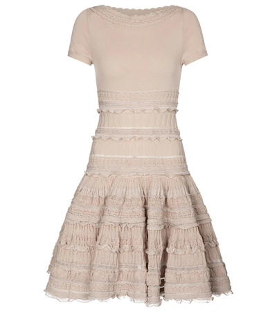 Shop Alaïa Edition 2007 Jersey Minidress In Beige