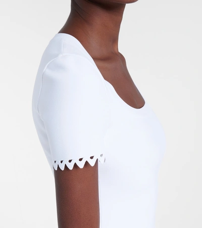 Shop Alaïa Vienne Stretch-jersey Minidress In Blanc