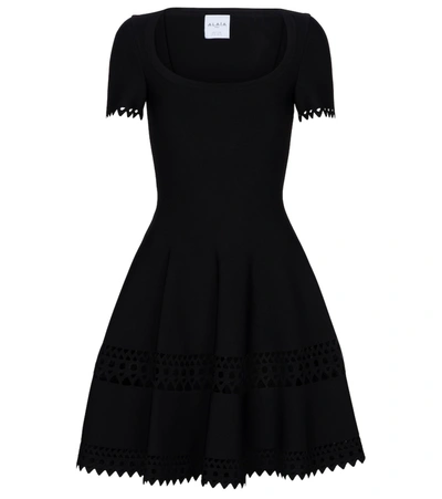 Shop Alaïa Vienne Stretch-jersey Minidress In Black