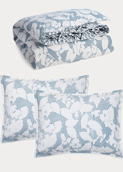 Polo Ralph Lauren Willa Floral Comforter Set In Chambray And Cream