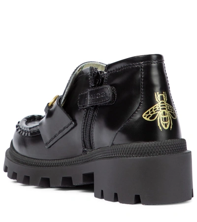 Shop Gucci Horsebit Leather Loafers In Black