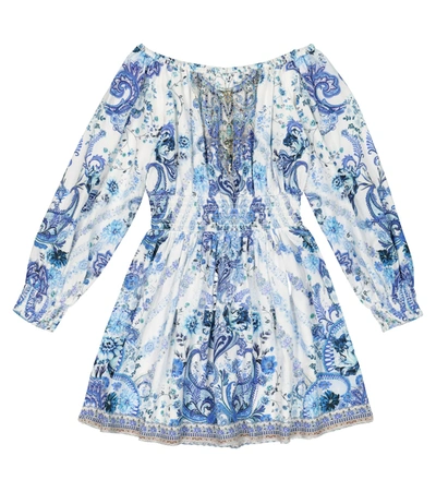 Shop Camilla Paisley Cotton Dress In Blue