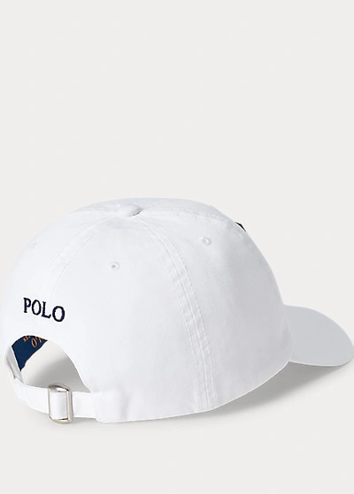 Shop Polo Ralph Lauren Shield Patch Chino Ball Cap In White