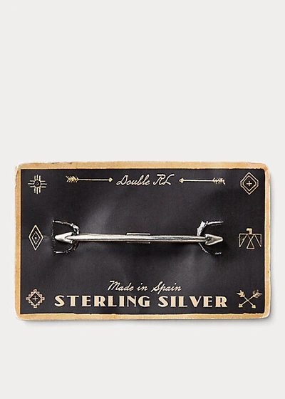 Double Rl Silver-plated Collar Bar In Silver