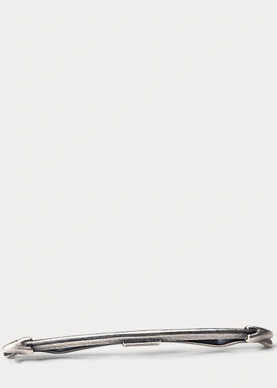 Double Rl Silver-plated Collar Bar In Silver