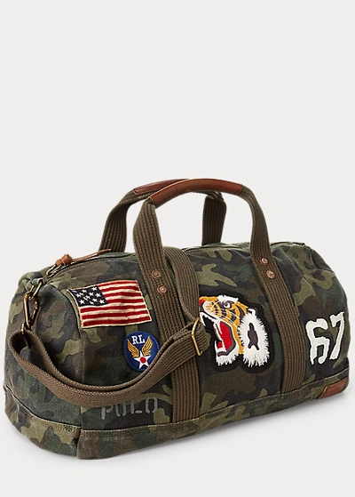 Shop Ralph Lauren Patchwork Camo Canvas Duffel