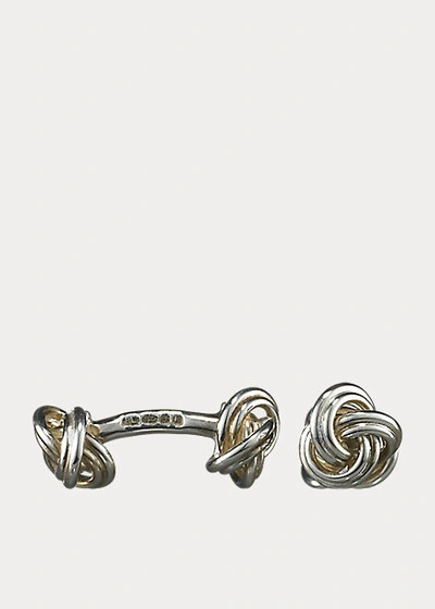 Shop Ralph Lauren Knot-on-bar Cuff Links In Silver