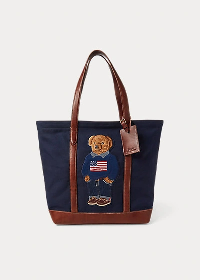 Shop Ralph Lauren 50th Anniversary Tote Bag In Navy