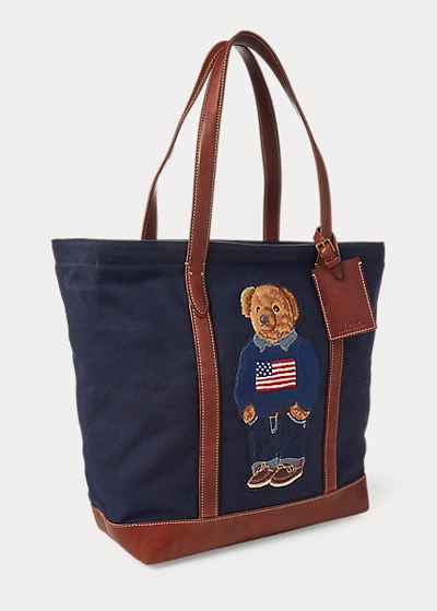 Shop Ralph Lauren 50th Anniversary Tote Bag In Navy