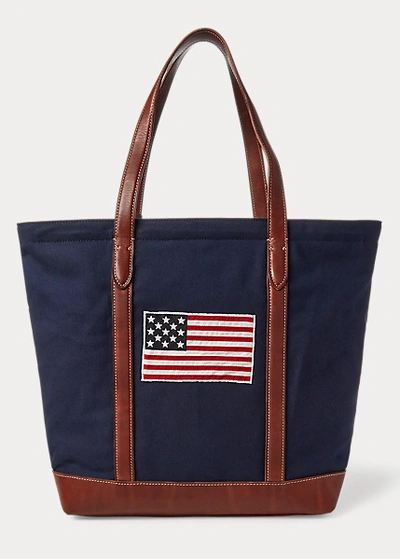 Shop Ralph Lauren 50th Anniversary Tote Bag In Navy