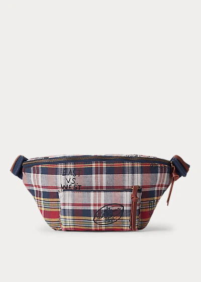 Shop Ralph Lauren Cotton Madras Waist Pack In Patchwork/multi