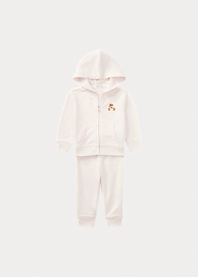 Shop Ralph Lauren French Terry Hoodie & Pant Set In Delicate Pink