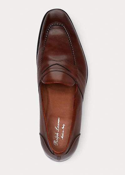 Shop Ralph Lauren Meegan Penny Loafer In Tan