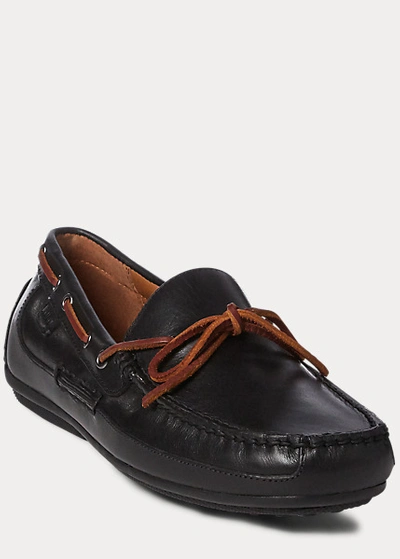 Polo Ralph Lauren Roberts Leather Driver In Deep Saddle Tan