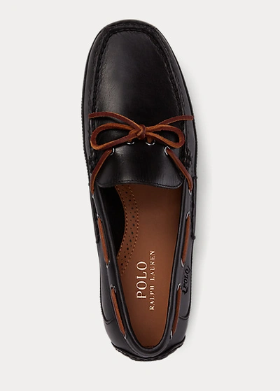 Polo Ralph Lauren Roberts Leather Driver In Deep Saddle Tan