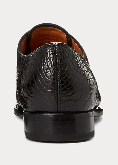 Polo Ralph Lauren Darby Crocodile Shoe In Black