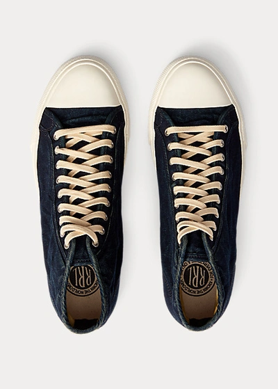 Double Rl Mayport Indigo Canvas Sneaker In Indigo