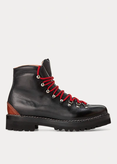 Polo Ralph Lauren Fidel Burnished Calfskin Boot In Black
