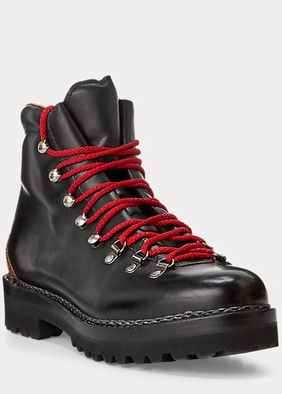 Polo Ralph Lauren Fidel Burnished Calfskin Boot In Black