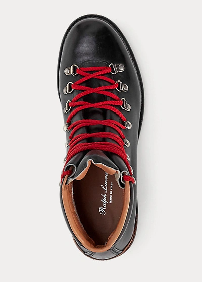 Polo Ralph Lauren Fidel Burnished Calfskin Boot In Black