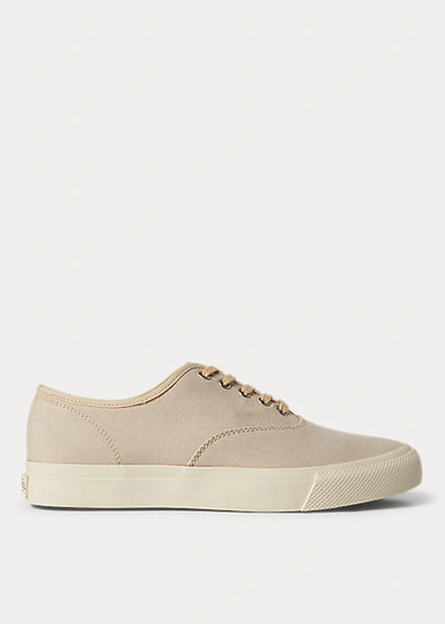 Shop Double Rl New Norfolk Canvas Sneaker In Greige