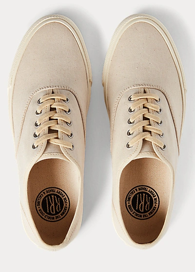 Double Rl New Norfolk Canvas Sneaker In Greige