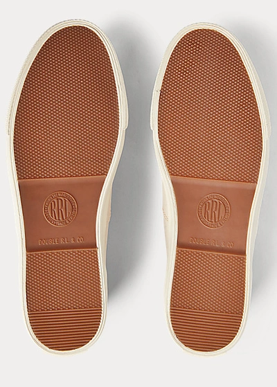 Double Rl New Norfolk Canvas Sneaker In Greige