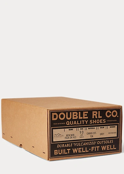 Double Rl New Norfolk Canvas Sneaker In Greige