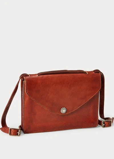 Double Rl Concho-snap Leather Bag In Dark Brown | ModeSens