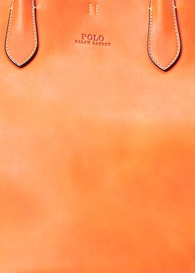 Shop Ralph Lauren Leather Large Bellport Tote In Persimmon