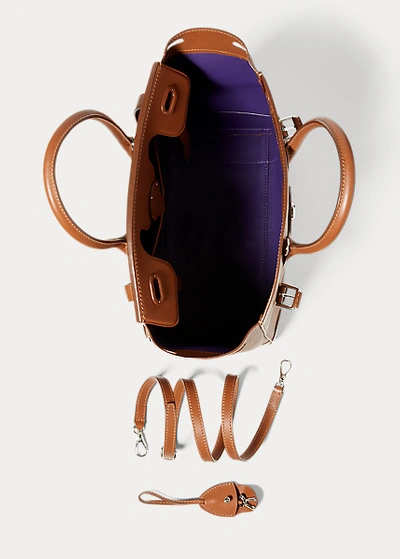 Polo Ralph Lauren Soft Ricky 33 Nappa Leather Bag In Rl Gold