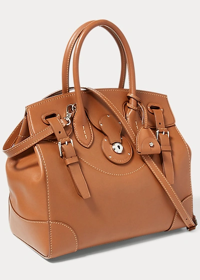 Polo Ralph Lauren Soft Ricky 33 Nappa Leather Bag In Rl Gold