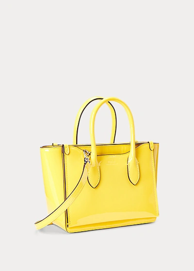 Shop Ralph Lauren Patent Mini Sloane Satchel In Yellow