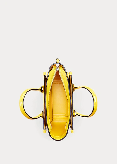 Shop Ralph Lauren Patent Mini Sloane Satchel In Yellow