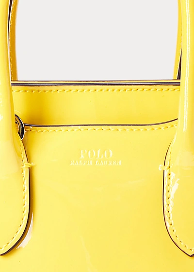 Shop Ralph Lauren Patent Mini Sloane Satchel In Yellow