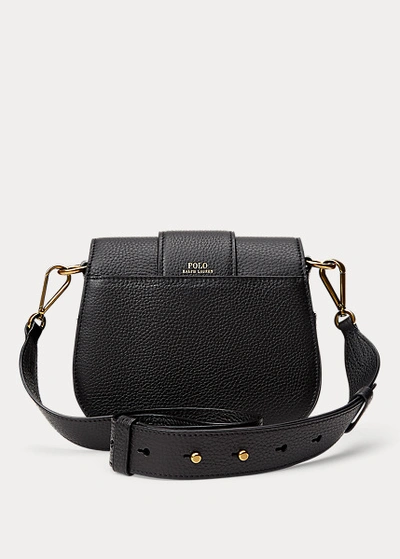 Shop Ralph Lauren Pebbled Leather Lennox Bag In Black