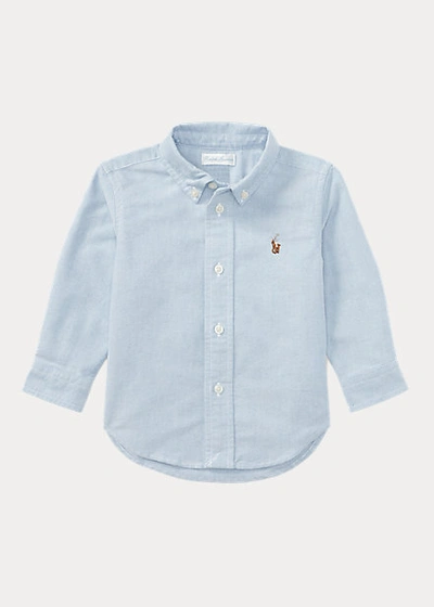 Shop Ralph Lauren Cotton Oxford Shirt In Blue