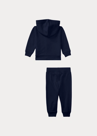 Shop Ralph Lauren Polo Bear French Terry Hoodie & Pant Set In French Navy