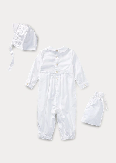Polo Ralph Lauren Cotton Christening Coverall In White