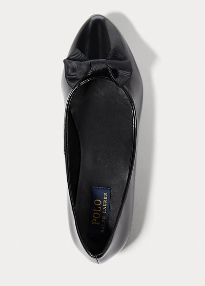 Shop Polo Ralph Lauren Nala Ballet Flat In Black Leather